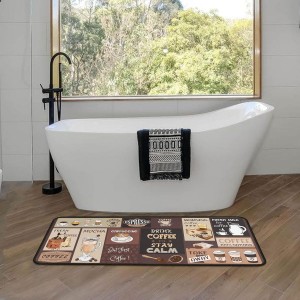 Coffee Kitchen Rugs and Mats Non-Slip, Washable, Stain and Fade Resistant, Suitable for Kitchen Mat Set of 2 Coffee Kitchen Decor 17