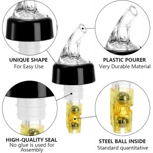 WUWEOT 12 Pack Measured Liquor Bottle Pourers, 1.5 Oz Automatic Wine Bottle Pourers, Jigger Quick Shot Dispenser for Home Bar Kitchen