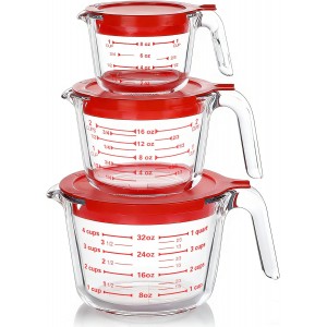 M MCIRCO 6 Pcs Glass Measuring Cups with...