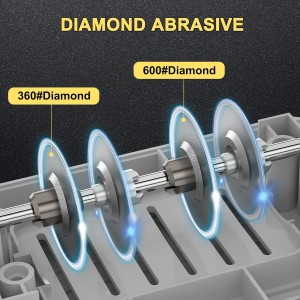 Knife Sharpener, Professional 2-Stages Eleltric Knife Sharpeners with Diamond Abrasives for 20-Degree Straight Edge, Knife Sharpener for Kitchen Knives with Sharpening and Polishing