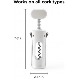 Rabbit Premium Wine Wing Corkscrew Wine Opener and Bottle Opener, Pearl 2.36 x 1.97 x 7.68 IN