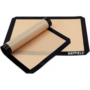 HAPPIELS NonStick Baking Mats for 15 inch Sheets 2-Pack | Silicone Nonstick Baking Mats 10 x 15 inches | Cookie Sheet Mat 10x15 | | Silicon Mats 15x10 in