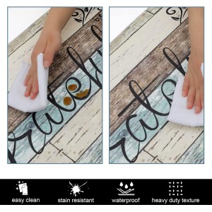 HEBE Anti Fatigue Kitchen Mat Set of 2 Non Slip Cushioned Kitchen Mats for Floor Waterproof Farmhouse Kitchen Rugs and Mats Set Comfort Standing Desk Mat Carpet for Sink,Office,Laundry