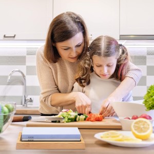 Whetstone Knife Sharpening Stone Kit - Double Sided Whetstone Knife Sharpener 1000/6000 Grit, Professional Honing Sharpening Stone Set With Slip-Resistant Bamboo Base and Angle Guide