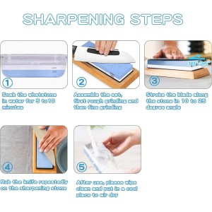 Whetstone Knife Sharpening Stone Kit - Double Sided Whetstone Knife Sharpener 1000/6000 Grit, Professional Honing Sharpening Stone Set With Slip-Resistant Bamboo Base and Angle Guide
