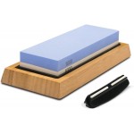 Whetstone Knife Sharpening Stone Kit - Double Sided Whetstone Knife Sharpener 1000/6000 Grit, Professional Honing Sharpening Stone Set With Slip-Resistant Bamboo Base and Angle Guide