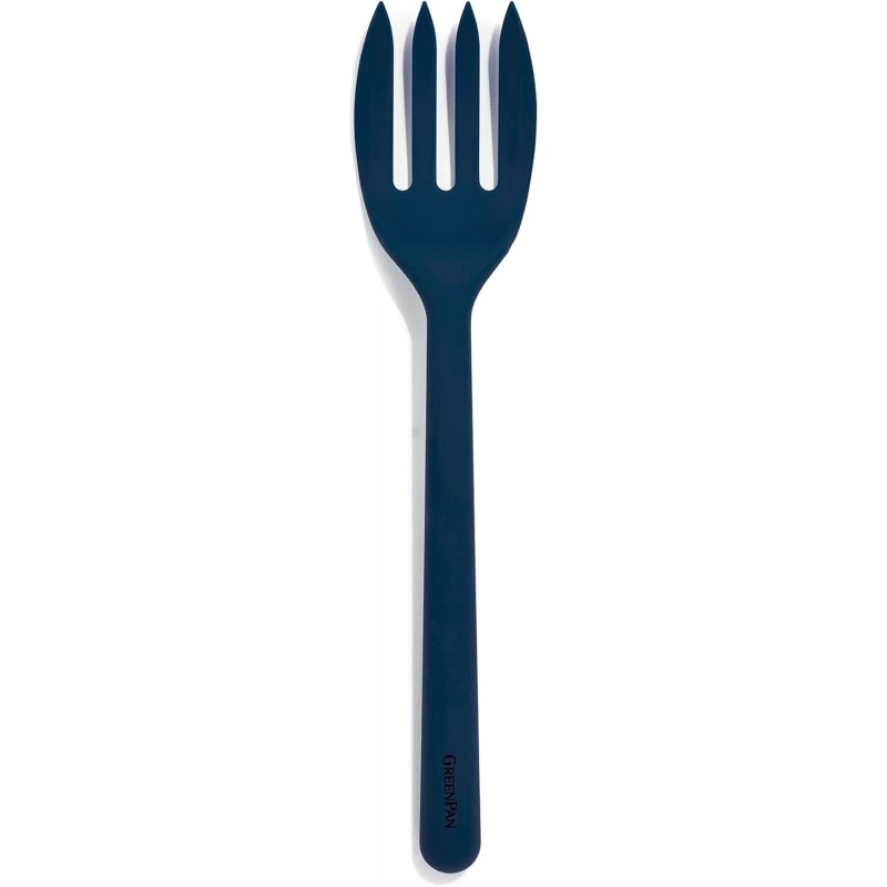 GreenPan Silicone Ultimate Fork, Mixing Stirring Serving, Cooking Kitchen Utensil, Flexible Rubber Nonstick Cookware, Rigid Steel Core, Heat-Resistant, Anti-Slip Handle, BPA-Free Dishwasher Safe, Blue