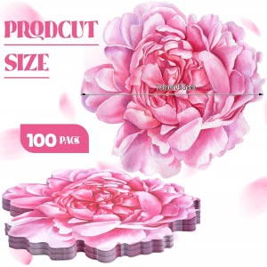 Set of 100 Peony Placemat Pink Floral Place Mats Spring Paper Placemats Disposable for Dining Table Parties Wedding Kitchen Decor Bridal Shower, 13 x 13 Inch