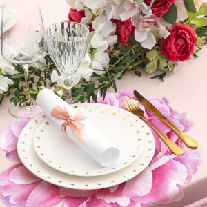 Set of 100 Peony Placemat Pink Floral Place Mats Spring Paper Placemats Disposable for Dining Table Parties Wedding Kitchen Decor Bridal Shower, 13 x 13 Inch