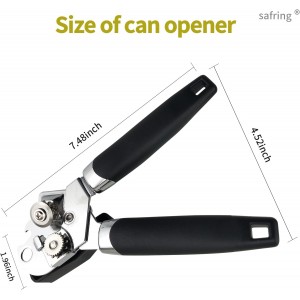 Can Opener Manual, Handheld Strong Heavy Duty Stainless Steel Can Opener, Comfortable Handle, Sharp Blade Smooth Edge, Can Openers with Multifunctional Bottle Opener