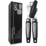 Can Opener Manual, Handheld Strong Heavy Duty Stainless Steel Can Opener, Comfortable Handle, Sharp Blade Smooth Edge, Can Openers with Multifunctional Bottle Opener