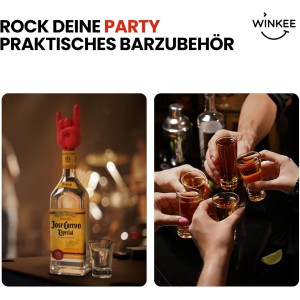 Rock Hand Bottle Pourer: Wine and Spirits Bottle Pourer | Silicone Bottle Stopper | Liquor Pourer | 2-in-1 Wine Pourer