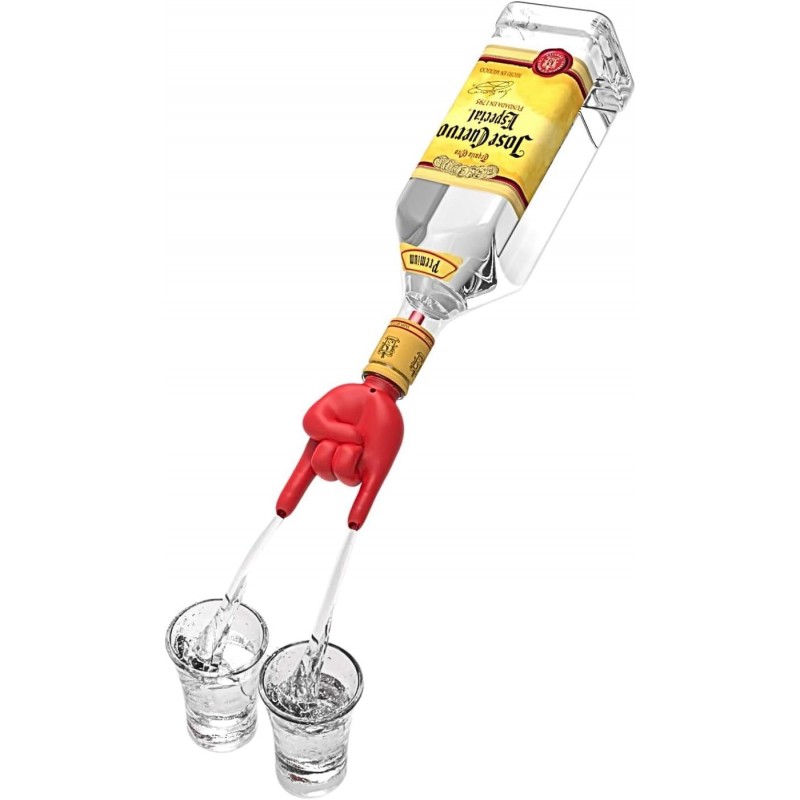 Rock Hand Bottle Pourer: Wine and Spirits Bottle Pourer | Silicone Bottle Stopper | Liquor Pourer | 2-in-1 Wine Pourer