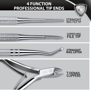 Teenitor Ingrown Toenail Tool, Pedicure Tools for Feet, Stainless Steel Ingrown Toenail Clippers, Ingrown Toenail File and Lifters