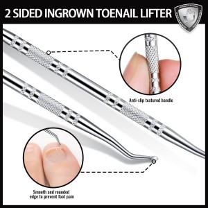 Teenitor Ingrown Toenail Tool, Pedicure Tools for Feet, Stainless Steel Ingrown Toenail Clippers, Ingrown Toenail File and Lifters
