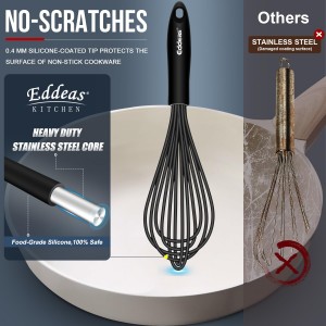 Whisks For Cooking - 500 °F Heat Resistant Silicone Whisk, Heavy Duty 7