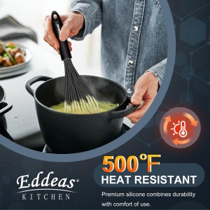 Whisks For Cooking - 500 °F Heat Resistant Silicone Whisk, Heavy Duty 7