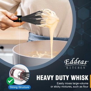 Whisks For Cooking - 500 °F Heat Resistant Silicone Whisk, Heavy Duty 7