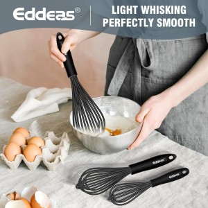 Whisks For Cooking - 500 °F Heat Resistant Silicone Whisk, Heavy Duty 7