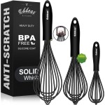 Whisks For Cooking - 500 °F Heat Resistant Silicone Whisk, Heavy Duty 7