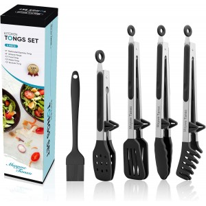 5-Pack Silicone Tongs for Cooking,Maywe ...