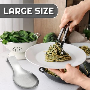 Nuanchu 6 Pcs Stainless Steel Spoon Rest Spatula Ladle Holder Spoon for Stove Top Heavy Duty Spatula Holder for Countertop Dishwasher Safe Utensil Rest for Kitchen, 3.8 x 9.6