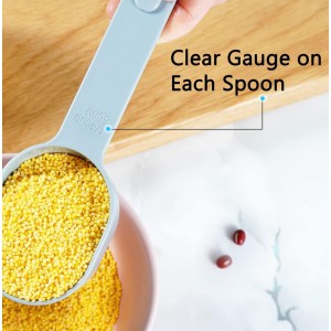 Measuring Cups and Spoons set 10 Pieces, Stackable Measuring Cup with Lid, Kitchen Cooking Baking Measuring Spoons Set for Liquid and Dry, BPA Free, Dishwasher Safe