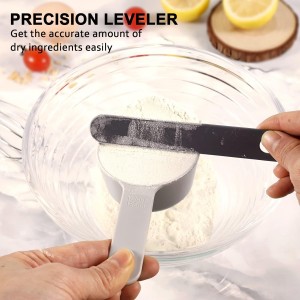 Measuring Cups and Spoons set 10 Pieces, Stackable Measuring Cup with Lid, Kitchen Cooking Baking Measuring Spoons Set for Liquid and Dry, BPA Free, Dishwasher Safe