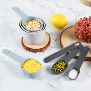 Measuring Cups and Spoons set 10 Pieces, Stackable Measuring Cup with Lid, Kitchen Cooking Baking Measuring Spoons Set for Liquid and Dry, BPA Free, Dishwasher Safe