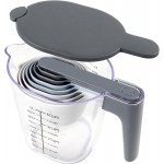 Measuring Cups and Spoons set 10 Pieces, Stackable Measuring Cup with Lid, Kitchen Cooking Baking Measuring Spoons Set for Liquid and Dry, BPA Free, Dishwasher Safe