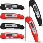 6 Pieces Digital Meat Thermometer Foldable Instant Read Food Thermometer Waterproof Digital Food Probe with Magnet for Grill Cooking Kitchen Food BBQ Roast Turkey Deep Fry Temperature Accessories