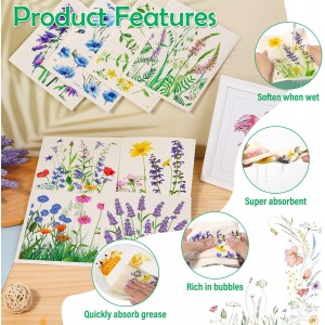 Lucomb Swedish Dish Cloths for Kitchen, 8 Pack Reusable Kitchen Dish Rags Quick Drying Assorted Cleaning Towels for Counters Dishes Home Bar Table Wiping