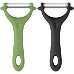 AUAUY 2PCS Potato Peeler, Y-Shaped Swivel Vegetable Peeler, Fruit Peeler for Kitchen, Non-Slip Grip Peeler, Ergonomic Handle Sharp Blade Stainless Steel Peeler（Green, Black）