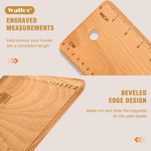 Walfos Baguette Transfer Peel 15 Inch, Baguette Flipping Board for French Bread Baking