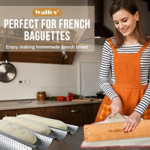 Walfos Baguette Transfer Peel 15 Inch, Baguette Flipping Board for French Bread Baking