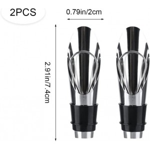 Wine Aerator Stainless Steel Wine Bottle Pourers and Stoppers 2-in-1 Steel Champagne Sealed Cap Stopper Wine Spout Pourer for Whiskey, Tequila, Other Liquor Wine Gift Set(2PCS)