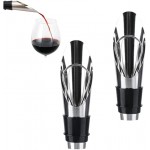 Wine Aerator Stainless Steel Wine Bottle Pourers and Stoppers 2-in-1 Steel Champagne Sealed Cap Stopper Wine Spout Pourer for Whiskey, Tequila, Other Liquor Wine Gift Set(2PCS)