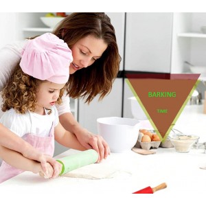 15-inch Silicone Rolling Pin for Baking, Non-stick Surface and Comfortable Wood Handles