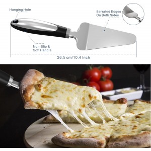 2PCS Pizza Wheel Cutter and Pie Server - Non-Slip Handle, Sharp Stainless Steel Pizza Slicer