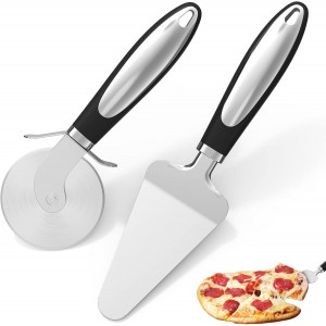 2PCS Pizza Wheel Cutter and Pie Server -...