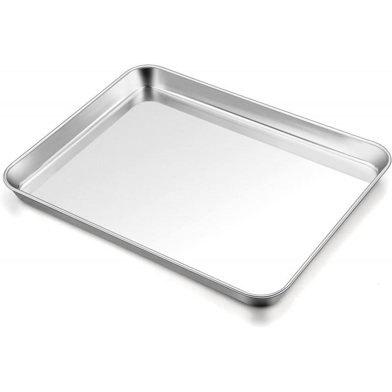 TeamFar Baking Sheet, 17.6’’ x 13’’ x 1’’ Stainless Steel Large Cookie Sheet Baking Tray Pan for Oven, Non-Toxic & Healthy, Rust Free & Heavy Duty, Mirror Finish & Dishwasher Safe