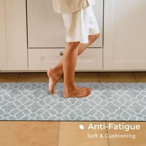 FRESHMINT Kitchen Mat Set of 2, Anti-Fatigue Cushioned Kitchen Mats for Floor, Waterproof Non Slip Comfort Standing Mat, Boho Kitchen Rug for Kitchen Decor, Sink, Office, 17