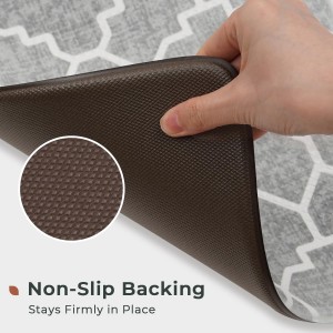 FRESHMINT Kitchen Mat Set of 2, Anti-Fatigue Cushioned Kitchen Mats for Floor, Waterproof Non Slip Comfort Standing Mat, Boho Kitchen Rug for Kitchen Decor, Sink, Office, 17