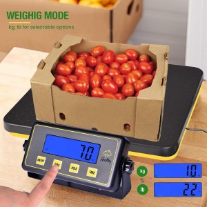 400lbs Commercial Scale Digital Receiving Scale with Anti-Slip Aluminum Platform, High Accuracy Food Scale with Hold/Tare/Auto-Off, Kitchen Scale with LCD Display for Restaurant/Cater