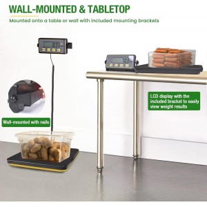 400lbs Commercial Scale Digital Receiving Scale with Anti-Slip Aluminum Platform, High Accuracy Food Scale with Hold/Tare/Auto-Off, Kitchen Scale with LCD Display for Restaurant/Cater