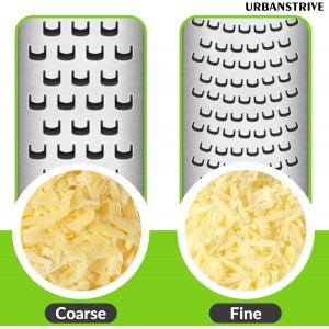 Urbanstrive Zester Grater with Handle, Lemon Zester Cheese Grater for Kitchen Stainless Steel, Graters for Parmesan Cheese Garlic Nutmeg Chocolate Fruits Vegetables Ginger, Fine, Yellow
