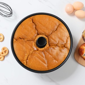 LIANYU 10 Inch Angel Food Cake Pan, Black Nonstick Tube Pan for Baking Pound Cake, Deep Chiffon Mold with Stainless Steel Core, Easy to Release, Leak Proof
