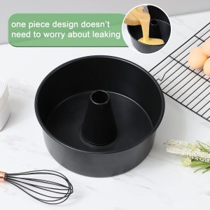 LIANYU 10 Inch Angel Food Cake Pan, Black Nonstick Tube Pan for Baking Pound Cake, Deep Chiffon Mold with Stainless Steel Core, Easy to Release, Leak Proof