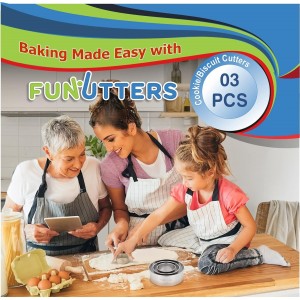 Cookie Cutter Set, 3 Pc Kit, Measuring 2'', 3'', and 4'', Round Metal Baking Rings for Pastry, Biscuits, and Dough Cutting, Heavy Duty and Reusable, Multiple Sizes