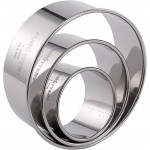 Cookie Cutter Set, 3 Pc Kit, Measuring 2'', 3'', and 4'', Round Metal Baking Rings for Pastry, Biscuits, and Dough Cutting, Heavy Duty and Reusable, Multiple Sizes